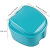 2 Pack Colors Denture Bath Case Cup Box Holder Storage Soak Container with Strainer Basket for Travel Cleaning Light Blue, White