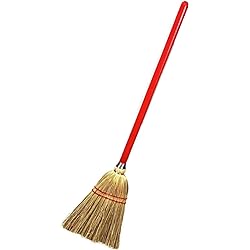 Rocky Mountain Goods Small Broom for Kids and Toddlers - Solid Wood Handle with 100% Natural Broom Corn bristles - Ideal Kids Size 34” - Heavy Duty Durability - Toy Broom 1