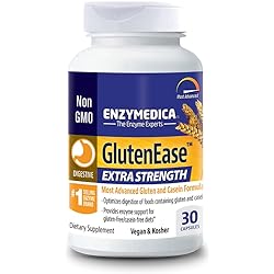 Enzymedica, GlutenEase Extra Strength, Digestive Aid for Gluten and Casein Digestion, Vegan, Non-GMO, 30 capsules 30 servings