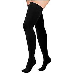 Thigh High Compression Stockings 20-30 mmHg, Closed Toe Socks for Women & Men