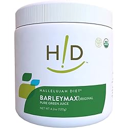 Hallelujah Diet Organic BarleyMax - Barley and Alfalfa Grass Juice Powder, Original, 4.2oz 60 Servings
