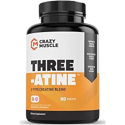 Creatine Pills for Crazy Muscle Gain - Keto Creatine Monohydrate x3 Blend - 5g per 3 Optimum Creatine Tablets - Muscle Builder for Men & Women - High Absorption - Easy to Swallow - 30 Days