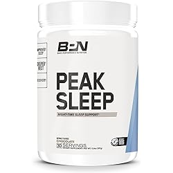 Bare Performance Nutrition Peak Sleep Night-Time Sleep Support Supplement, Calming Non-Habit Forming Sleep Aid, Chocolate, 30 Servings