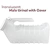 Dealmed Male Urinal with Attached Cover – Portable Urinals for Men with Translucent Receptacle, Shields Odors and Avoids Spills, 1 Ounce Increments Up to 1000 cc