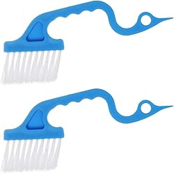 Rienar 2pcs Window Track Cleaning Brushes, Hand-held Groove Gap Cleaning Tools Door Track Kitchen Cleaning Brushes SetBlue