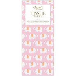 Caspari Elephant Parade Tissue Paper in Pink, 8 Sheets Included