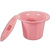 Healvian Travel Potty Portable Potty Portable Toilet Urinal Spittoon Chamber Pot Potty Bedpan Night Urinal Pot with Lid for Adults Child Pregnant Women Pink Travel Potty Portable Potty