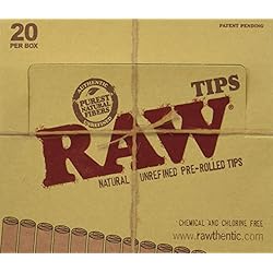 Raw Natural Unrefined Pre-Rolled Filter Tips Full Box Of 20 21 Per Box