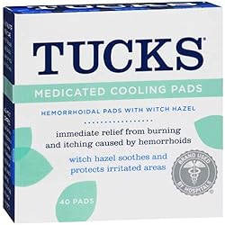 Tucks, Medicated Cooling Pads with Witch Hazel, 40 ct