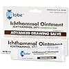 Globe Ichthammol Ointment 20% Drawing Salve 1 OZ - Soothing Skin Relief, Treatment of Eczema, Acne, Boils, Splinters, Bee Stings - Maximum Strength