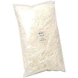 NC Basket Grass,Crinkle Cut Tissue Paper,Recyclable Craft Shred Confetti Raffia Paper Filler,For Easter Gift Box Wrapping Packing Filling,100g 3.53oz Party Decoration white