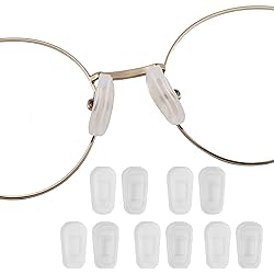 OPUGIT Eyeglass Nose Pad Covers, Slip-on Silicone Nose Pad for Glasses, Soft Eyeglass Repair Kit with Nose Piece Pads, Anti-Slip Eyewear Protective Covers Nose Bridge PadsWhite,5 Pairs
