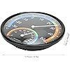 Screen Printing Technology Hygrometer Highly Transparent Curved Glass Thermometer ABS Plastic for OfficesTH101 Black
