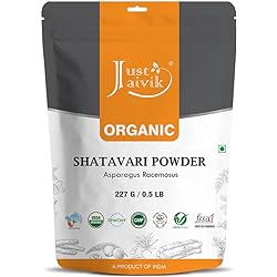 Just Jaivik 100% Organic Shatavari Powder, USDA Organic, 12 Pound 227g, Asparagus Racemosus, Rejuvenative for Vata and Pitta That Promotes Vitality and Strength