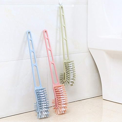 Colorido Cleaning Brush,Practical Convenient Double-sided Long Handle Toilet Brush Bathroom Scrubber Home Hotel Cleaning Tool for bathroom Pink