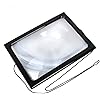 Large Magnifying Glass Hands-Free Rectangular Page Magnifying LED Anti Glare Dimmable Magnifier 3X Magnifying GlassNo Batteries Included