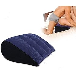 KIPETTO Inflatable Triangle Pillow PVC Flocking Travel Pillow Magic Cushion Body Support Pillow for Couple Positioning for Deeper Position