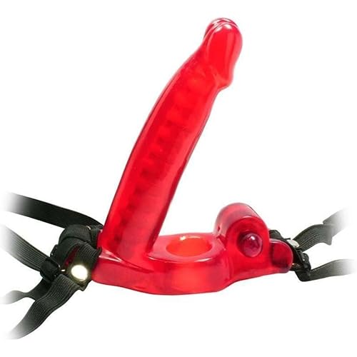 Brand New Double Penetrator Strap-On Cockring-Red "Item Type: Cockrings" Sold Per Each