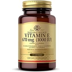 Solgar Vitamin E 670 mg 1000 IU Mixed Softgels Natural Antioxidant Skin Immune System Support NaturallySourced Vitamin E Gluten Free Dairy Free Servings, 180 Count