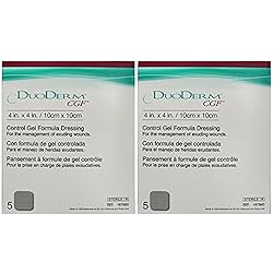 DuoDERM CGF Hydrocolloid 4"x4" Sterile Dressing for Use On Partial -Thickness Wounds, Square, Beige, 187660, 5ct Box Pack of 2