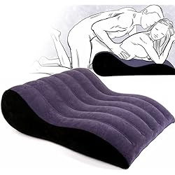 Inflatable Sex Pillow PVC Flocking Travel Pillow Magic Cushion Body Support Pillow, Used for Couple Positioning, Deeper Position