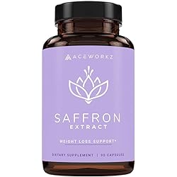 100% Pure Saffron Extract - Appetite Suppressant for Weight Loss - Metabolism Booster - Diet Pills for Women & Men 90 Capsules