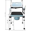 OMECAL Commode Chair for Toilet wWheels & Pedal, 350 LBS Weight Capacity, 4 in 1 Multifunctional Portable Heavy Duty Bedside Commode for Elder Disabled People Pregnant Women