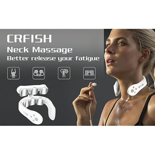 Neck Massager with Heat, Intelligent Wireless Neck Relaxation Massager, Used to Relieve deep Neck Tissue Pain, Portable Electric Neck Massager, Suitable for Home Office Outdoor