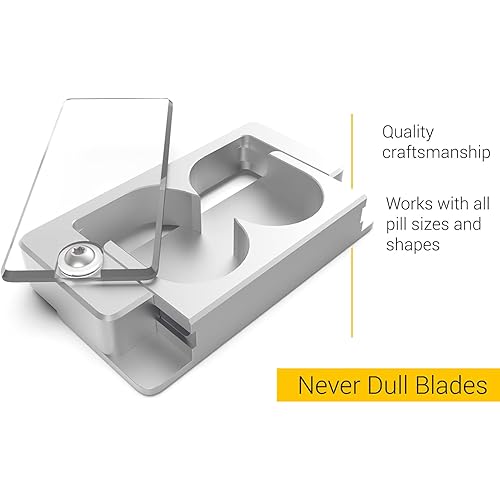 EqualSplit Pill Splitter, Double Blades, Cleanly Split or Quarter Any Pill - Great for Pets Too