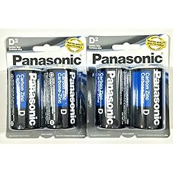 4Pc Size D Panasonic Batteries Super Heavy Duty Power Zinc Carbon