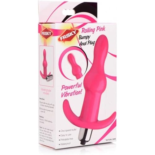 Ribbed Vibrating Butt Plug - Pink