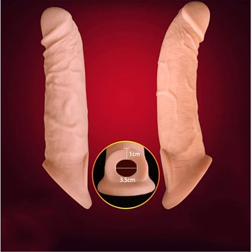New Big Soft Realistic Sleeve Extender Sheath for Men Male Enhancement Extension Sleeve Massage 230214 Flesh-RR