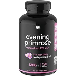 Evening Primrose Oil 1300mg 120 Liquid Soft gels ~ Cold-Pressed with No fillers or Artificial Ingredients ~ Non-GMO & Gluten Free