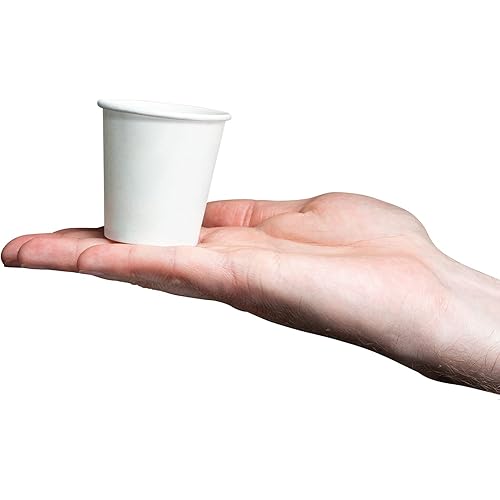 100 Pack] 3 oz. White Paper Cups, Small Disposable Bathroom, Espresso, Mouthwash Cups