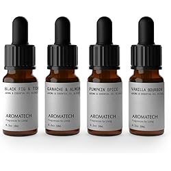 AromaTech The Autumn Collection Set | Gift Set of Aroma Diffuser Essential Oils Blend of Black Fig & Tonka, Ganache & Almond Cream, Pumpkin Spice and Vanilla Bourbon - 10 Milliliter