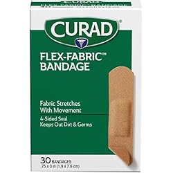 Curad Flex-Fabric, 34 Inches X 3 Inches Bandages Pack of 30