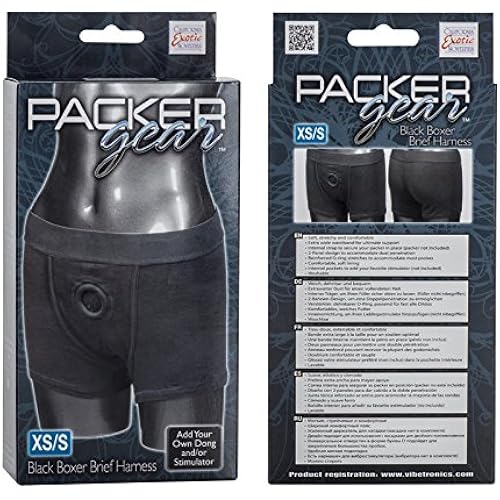 California Exotic Novelties Packer Gear Black Boxer Brief Harness X-SmallSmall, Black