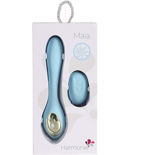 Maia Toys Harmonie 15-Function USB Rechargeable Wireless Remote Control Bendable Couples Vibrator – Teal Blue