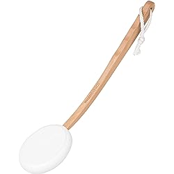 MainBasics Lotion Applicator for Back & Body - Easy Reach Handle Back Moisturizer Applicator - 16-Inch Back Sunscreen Applicator with Wooden Handle - Use for Self Tanner Application
