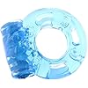 Vibrating Ring With Lubricated Condom Clitoral Pleasure Ring Blue