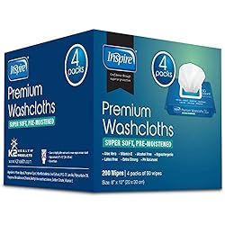 Inspire Adult Wet Wipes, Adult Wash Cloths, Adult Wipes for Incontinence & Cleansing for Elderly, 8"x12" 200 Count