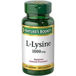 Nature's Bounty L-Lysine, 1000mg, 120 Tablets 2 x 60 Count Bottles