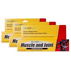 3 Pack CareALL® 3.0 oz. Muscle & Joint Vanishing Scent Gel, Non-Greasy, Pain Reliver Gel for Muscle, Back and Minor Arthritis, Compare to Active Ingredients of Bengay Vanishing Scent, 2.5% Menthol