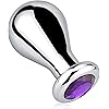 Alloy Bulb Shaped Anal Plug Prostate Massage Butt Plug with Circle Base Design for Men Women Sphincter Stretch Sex Toy L