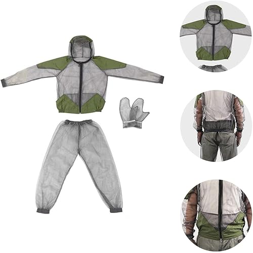 Kids Mosquito Suit Outdoor Net Clothing Mosquito Insect Bug Proof Clothing Insect Mesh Protection Clothing Mesh Insects Net Gloves Mosquito Suits for Adults,Bug Suit Grey （ XL