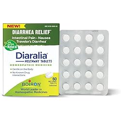 Boiron Diaralia Tablets for Diarrhea Relief, Gas, Bloating, Intestinal Pain, and Travler's Diarrhea - 60 Count