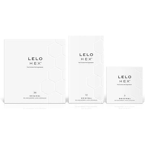 LELO HEX Original, Luxury Condoms with Unique Hexagonal Structure, Thin Yet Strong Latex Condom, Lubricated 36 Count 1pack White