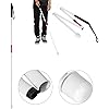Walking Stick, 50inch Reflective Red and White Aluminum Alloy Blind Cane 4 Sections Folding Walking Stick for Vision Impaired and Blind People