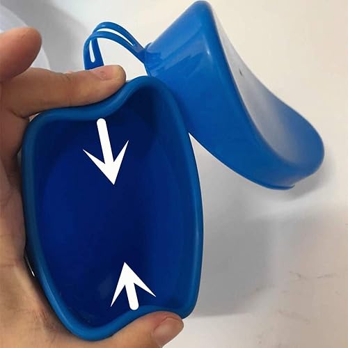 YUMSUM Unisex Female or Male Bed Urinal Universal Potty Pee Bottle Collector Travel Toilet 2000ML with Lid and 1.3M Drain Hose L Female Blue