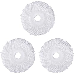 3 Pack Mop Head Replacement Spin Mop Replacement Head 360° Microfiber Spin Mop Refills Easy Cleaning Round Shape Standard Size